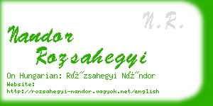 nandor rozsahegyi business card